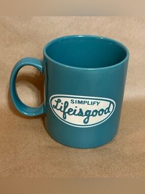 Life is Good Simplify Oversized Mug Teal color